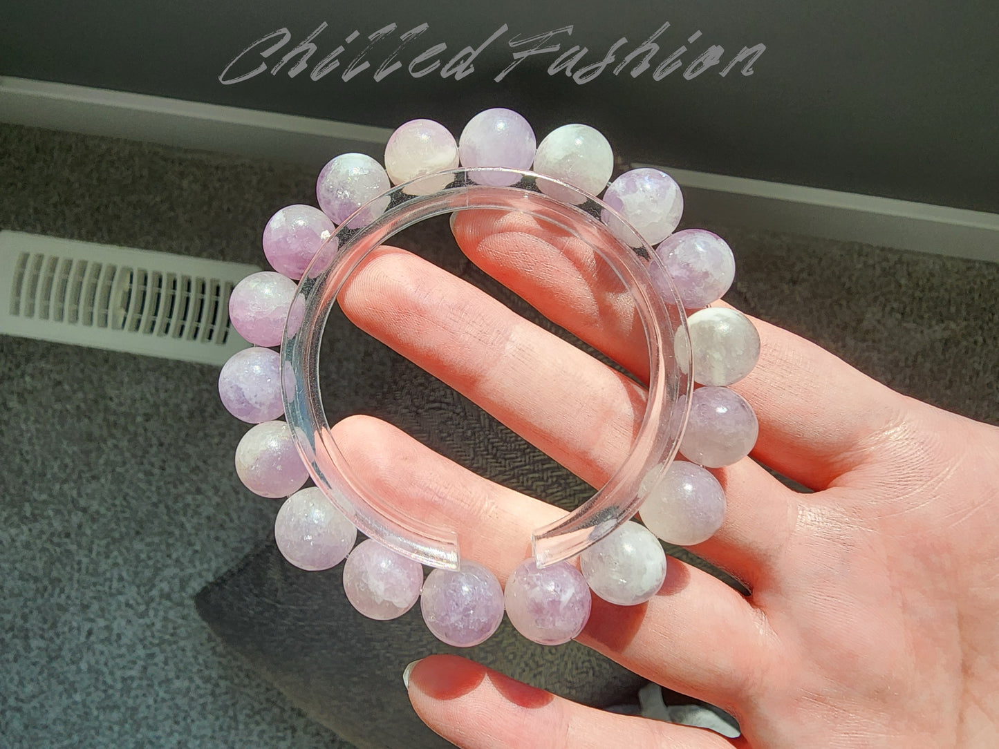 [Bracelet] Natural 11mm Lepidolite Bracelet in Soft Lavender Purple