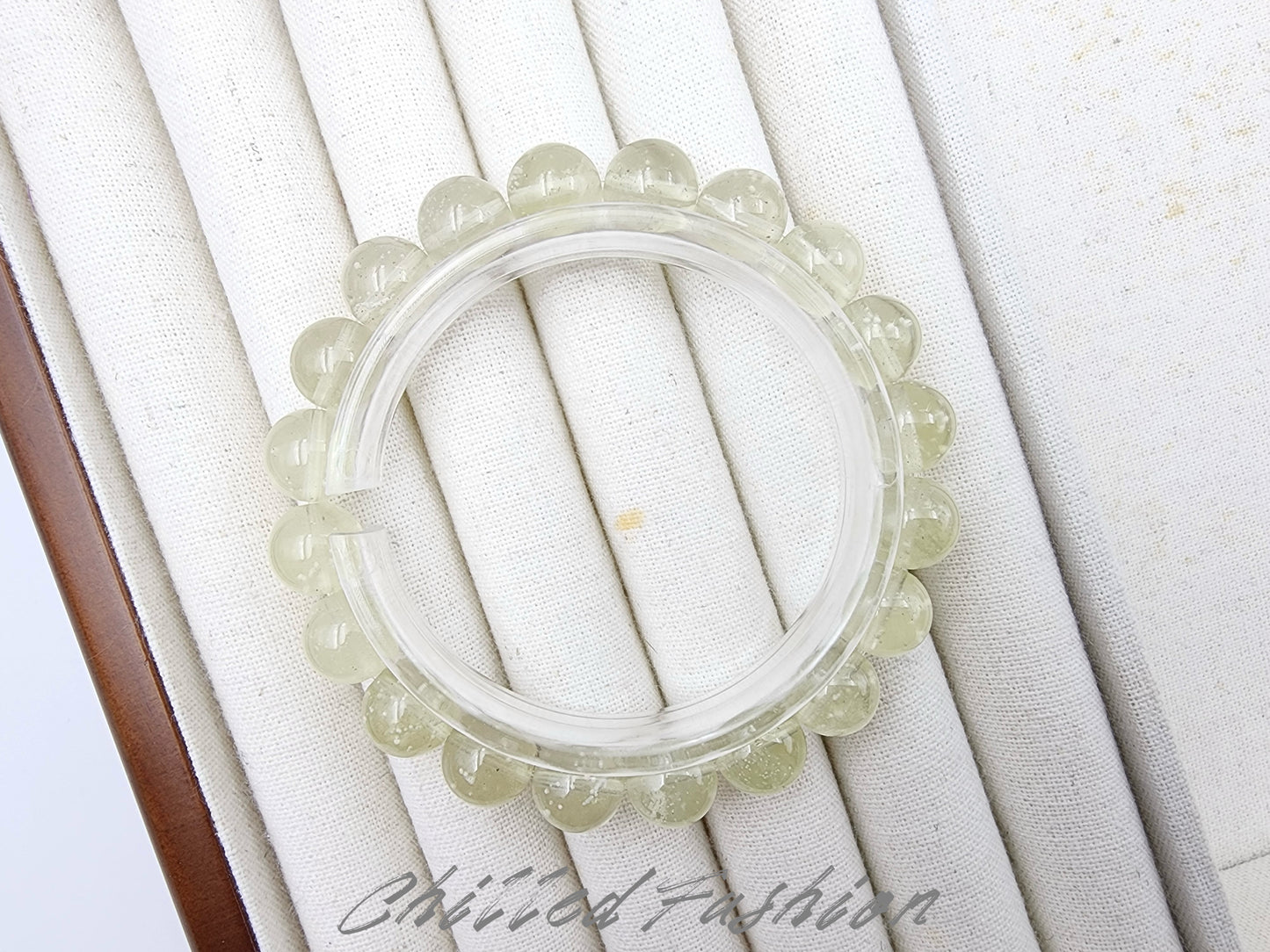 [Bracelet] 10mm Snowflake Libyan Desert Glass Bracelet