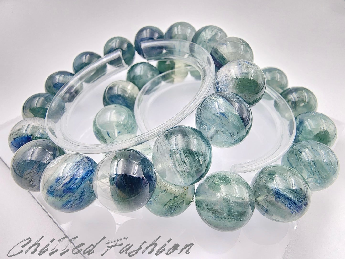 [Bracelet] Natural Green-Blue Kyanite Bracelet