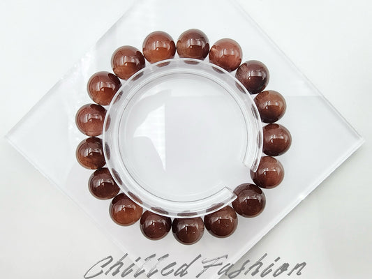 [Bracelet] 12mm Dusty Rose Rabbit Hair Quartz Bracelet