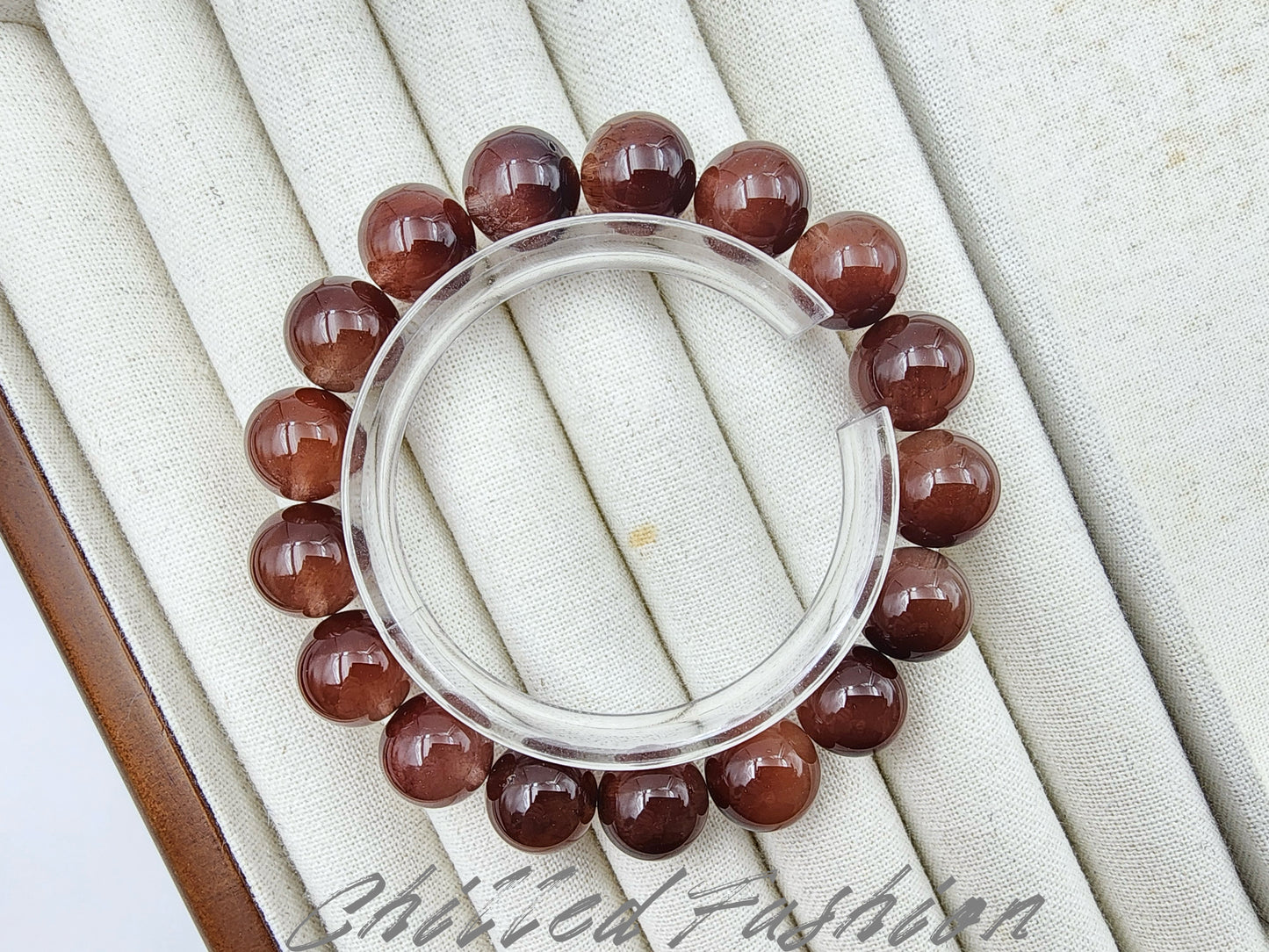 [Bracelet] 12mm Dusty Rose Rabbit Hair Quartz Bracelet