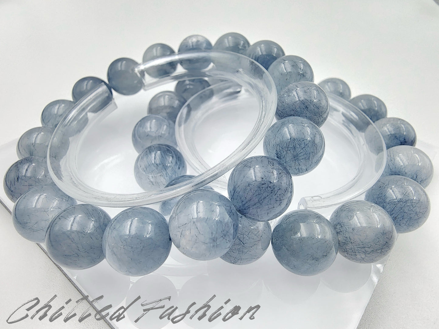 [Bracelet] Blue Rabbit Hair Quartz Bracelet