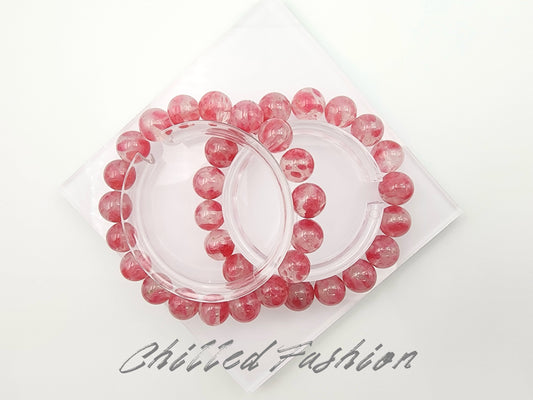 [Bracelet] Sakura Rhodonite 樱花雨蔷薇辉 Crystal Bracelet - Natural Gemstone Jewelry