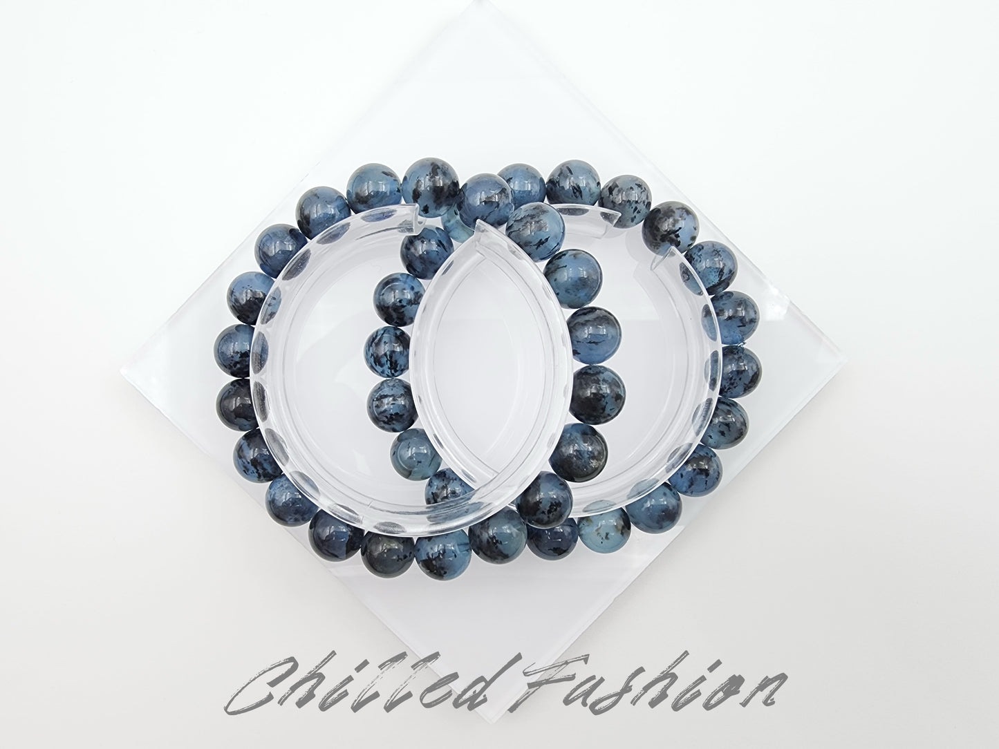 [Bracelet] Genuine Aquamarine and Black Tourmaline Crystal Bracelet - Energy Balancing Jewelry