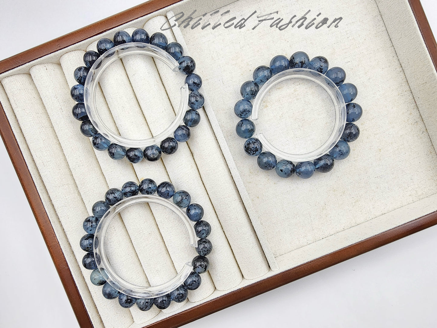 [Bracelet] Genuine Aquamarine and Black Tourmaline Crystal Bracelet - Energy Balancing Jewelry