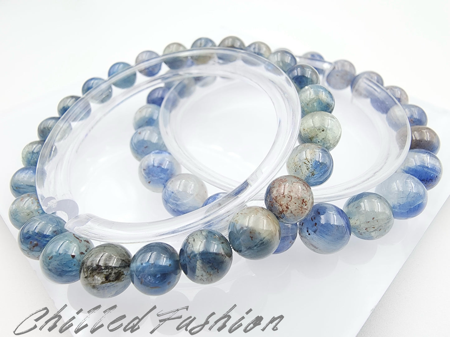 [Bracelet] Kyanite Bracelet with Shimmery Golden Sunstone