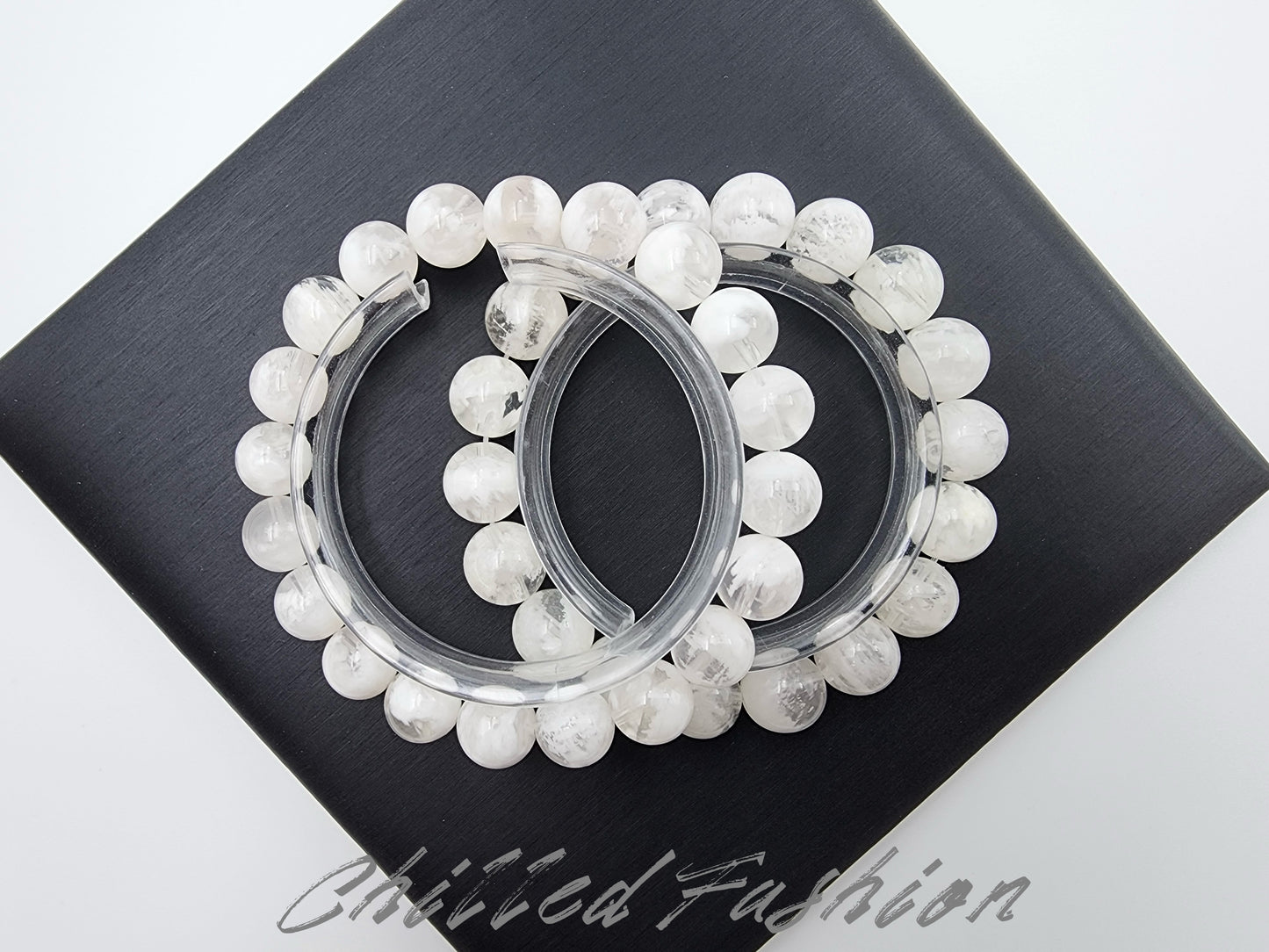 [Bracelet] Natural White Snowflake Phantom Quartz Bracelet