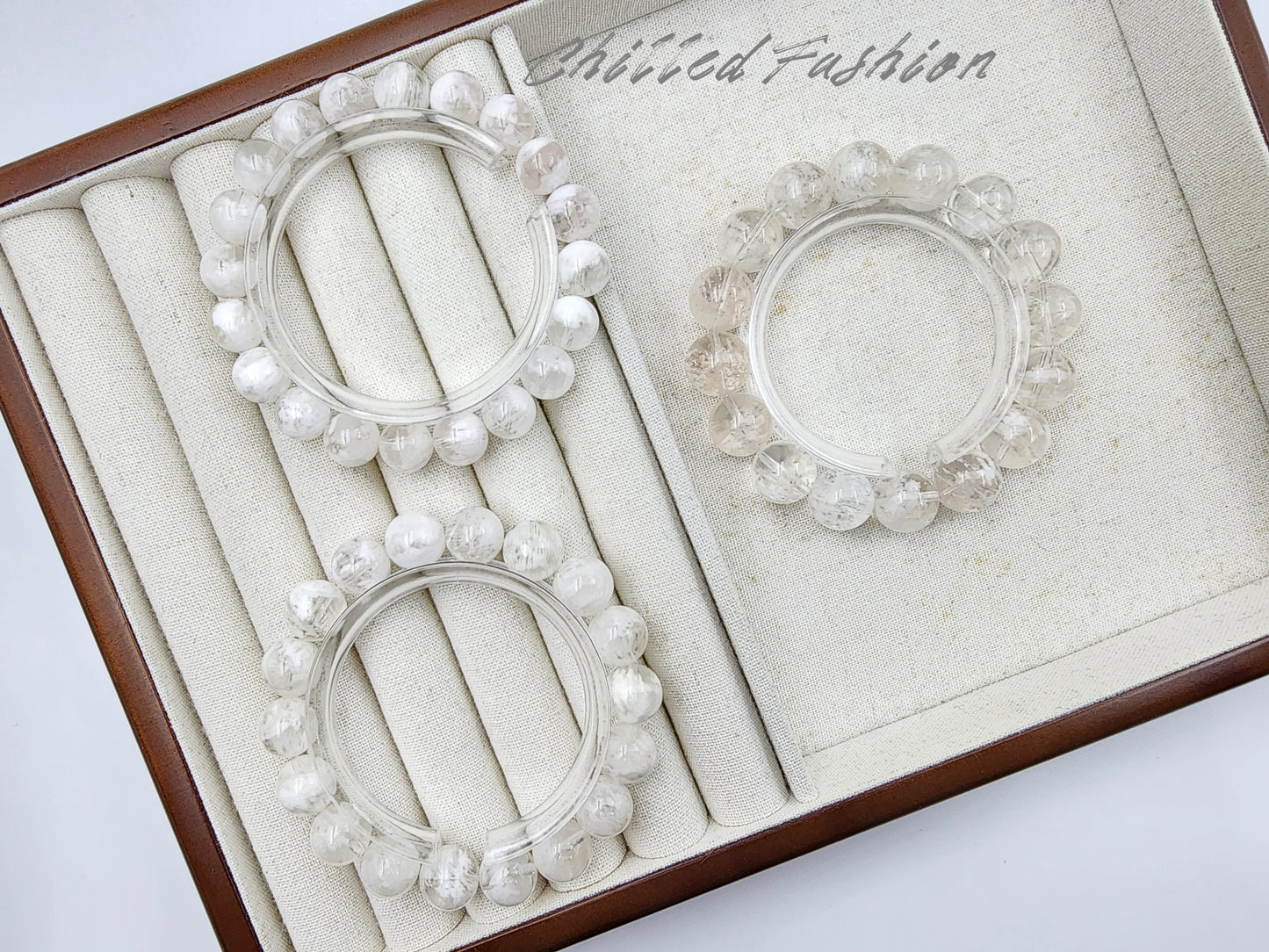 [Bracelet] Natural White Snowflake Phantom Quartz Bracelet