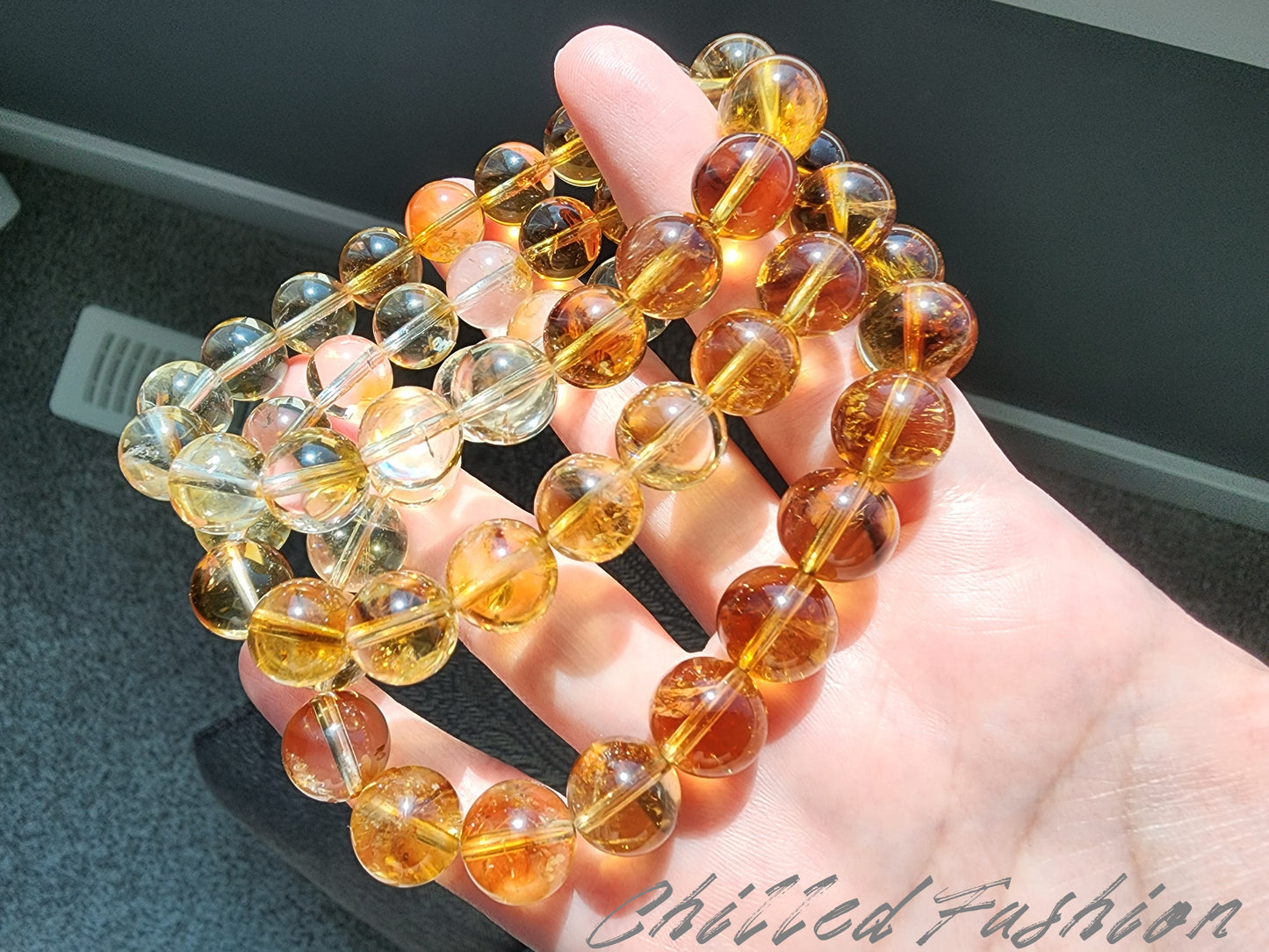 [Bracelet] Natural 11mm Citrine Bracelet with Gradient Color