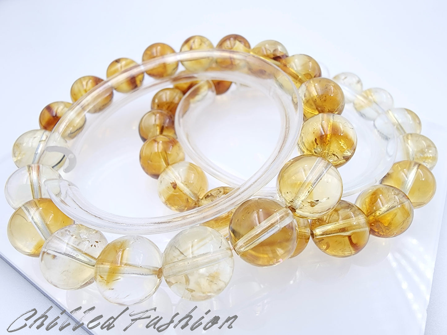 [Bracelet] Natural 11mm Citrine Bracelet with Gradient Color