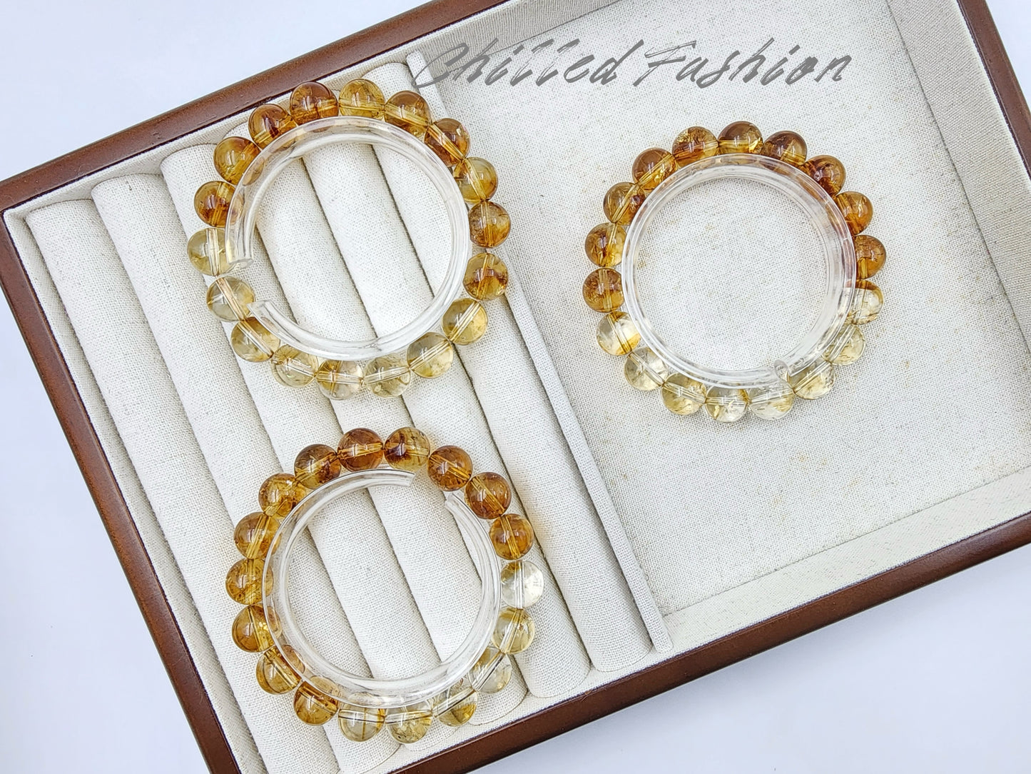 [Bracelet] Natural 11mm Citrine Bracelet with Gradient Color