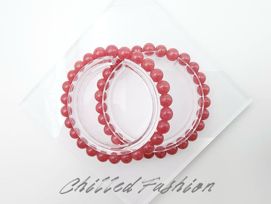 [Bracelet] Healing Stone: 7mm Rhodonite 蔷薇辉 Bead Bracelet (Madagascar)