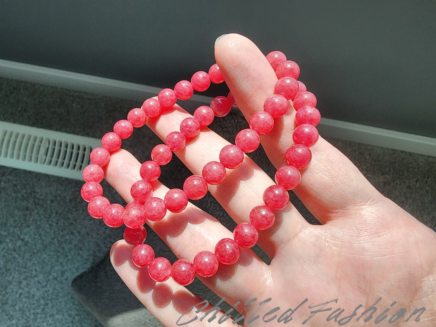 [Bracelet] Healing Stone: 7mm Rhodonite 蔷薇辉 Bead Bracelet (Madagascar)