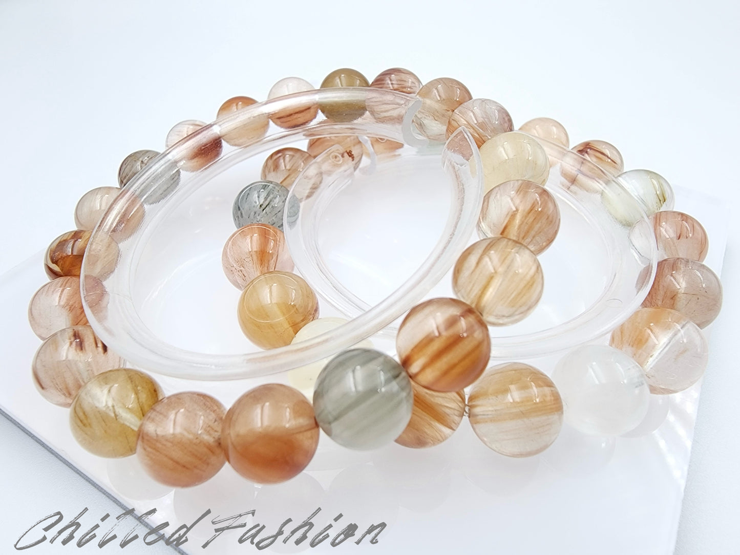 [Bracelet] Multicolor Rabbit Hair Quartz Bracelet