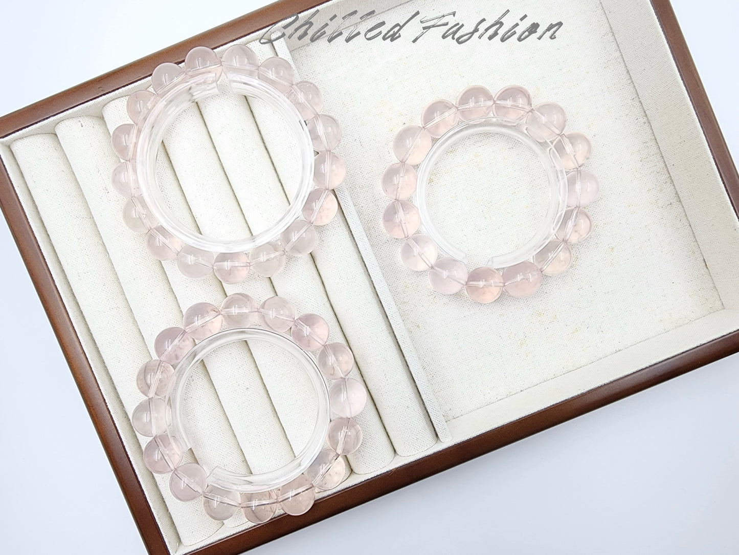 [Bracelet] Icy Peach Pink Rose Quartz Bracelet