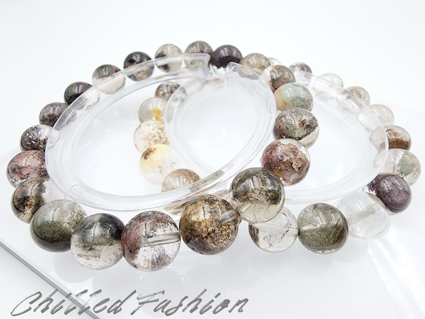 [Bracelet] 9mm Multi-Tone Phantom Quartz Bracelet