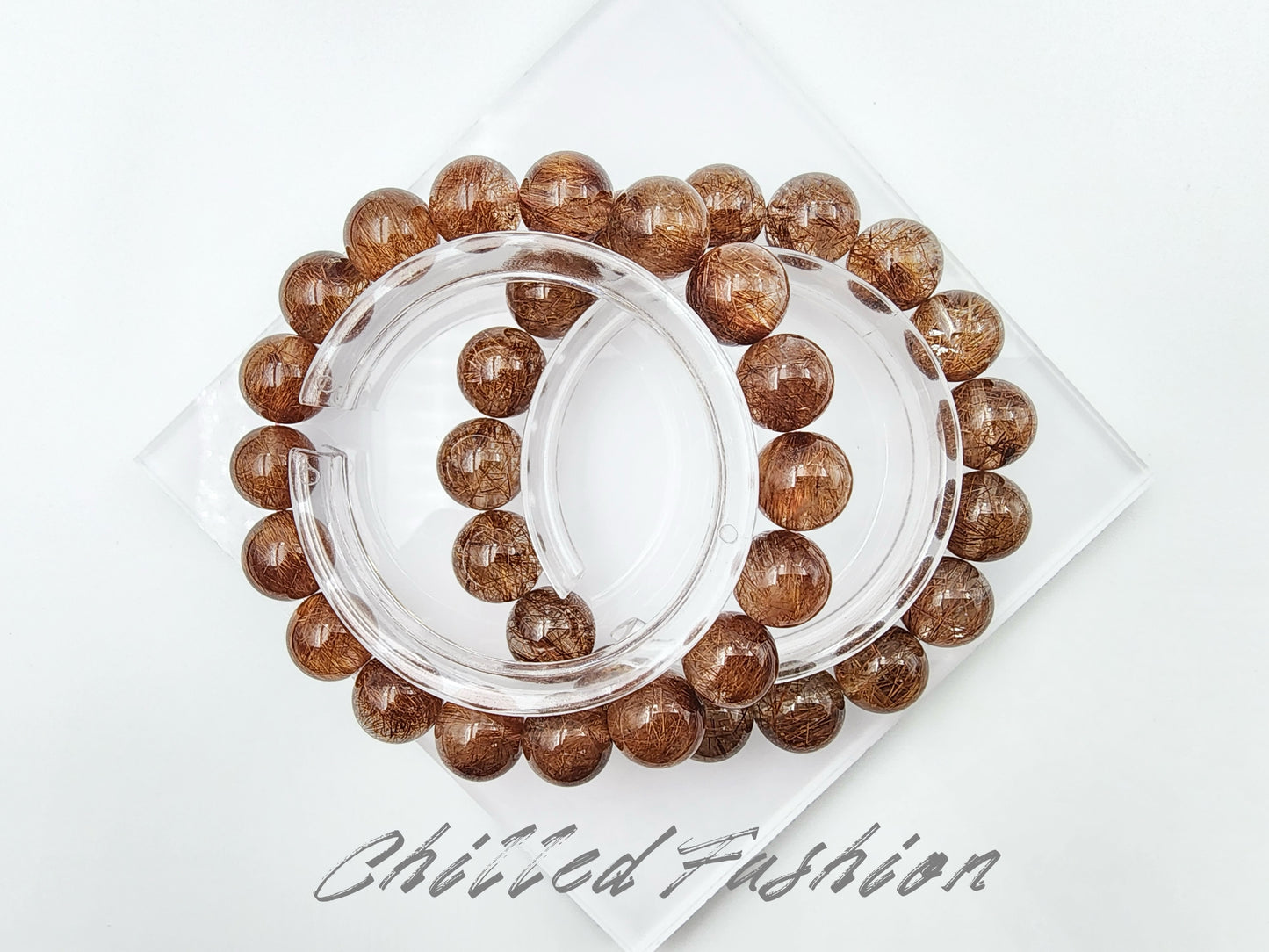 [Bracelet] Natural Red Copper Rutilated Quartz Bracelet