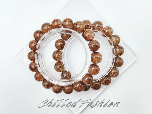 [Bracelet] Natural Red Copper Rutilated Quartz Bracelet
