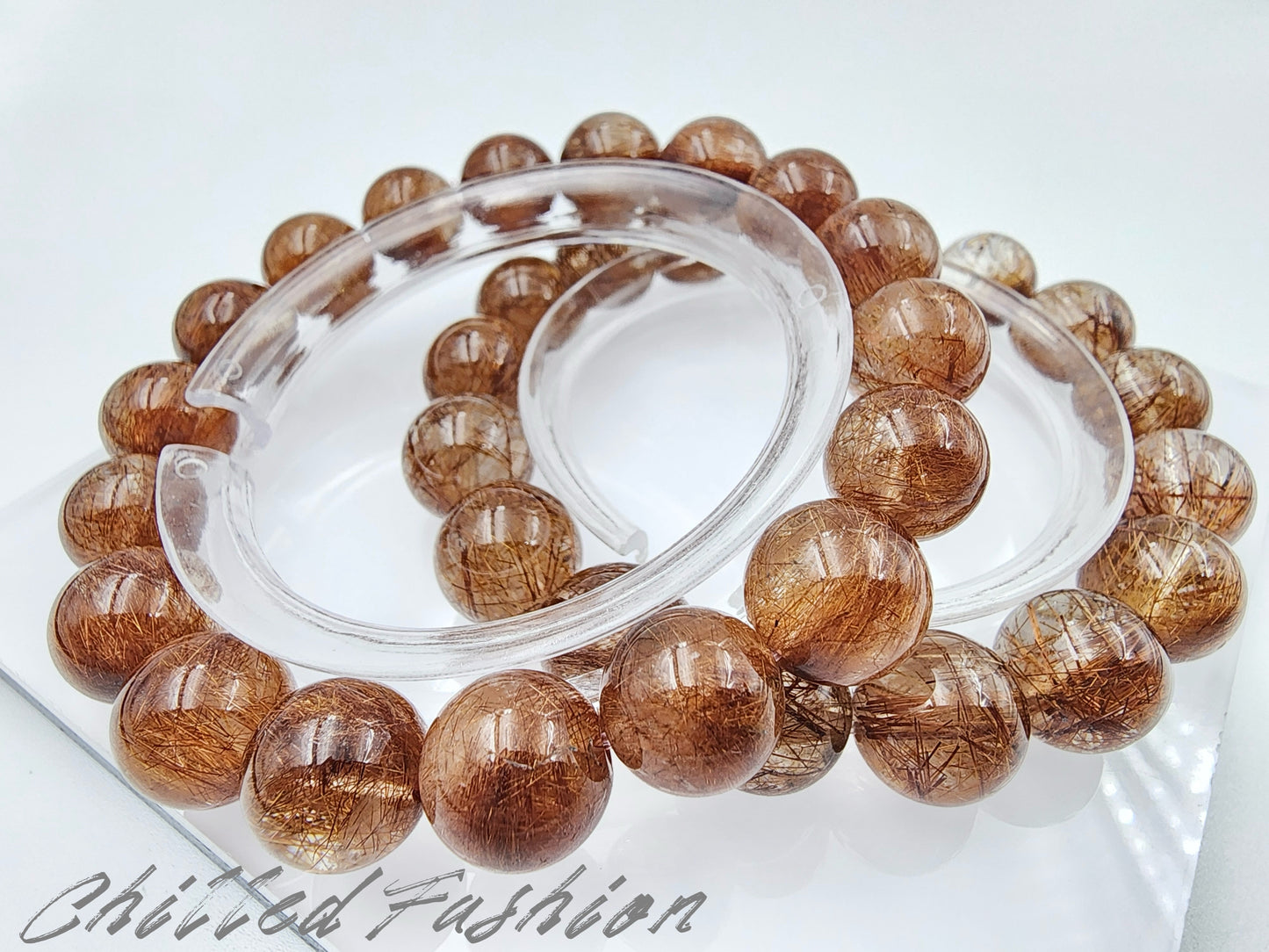 [Bracelet] Natural Red Copper Rutilated Quartz Bracelet