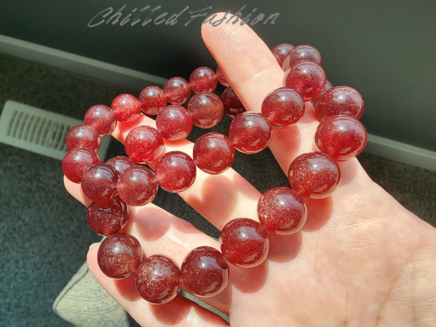 [Bracelet] Deep Red Strawberry Quartz Bracelet