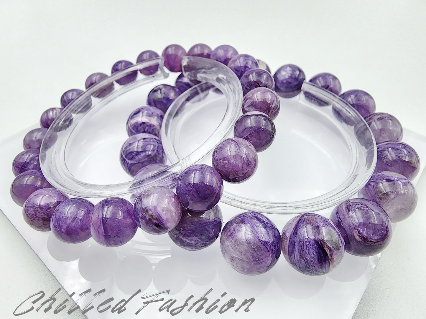 [Bracelet] Radiant Purple: Charoite 紫龙晶 Round Beads Bracelet - Embrace Transformation and Inner Strength
