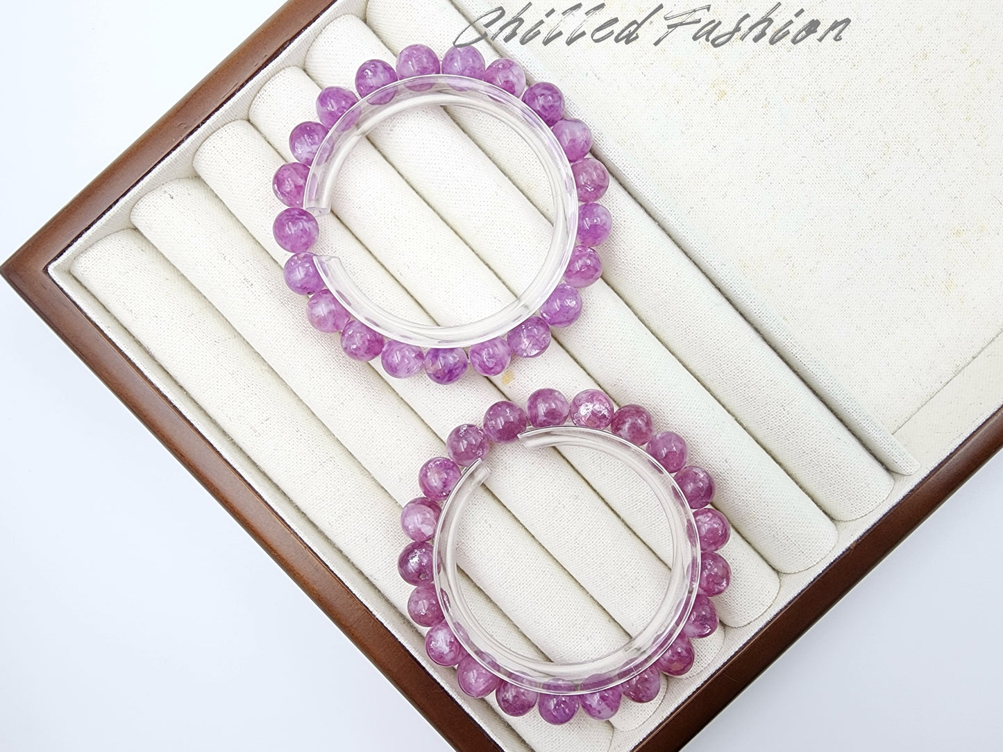 [Bracelet] 9mm Pinkish Lavender Lepidolite Bracelet