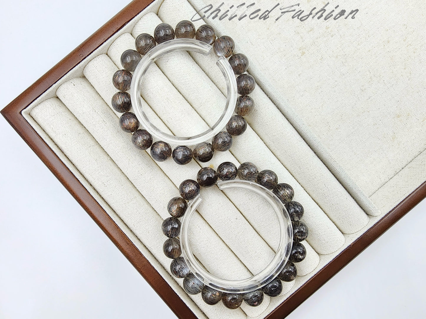 [Bracelet] 10mm Black Gold Skeletal Sunstone Bracelet