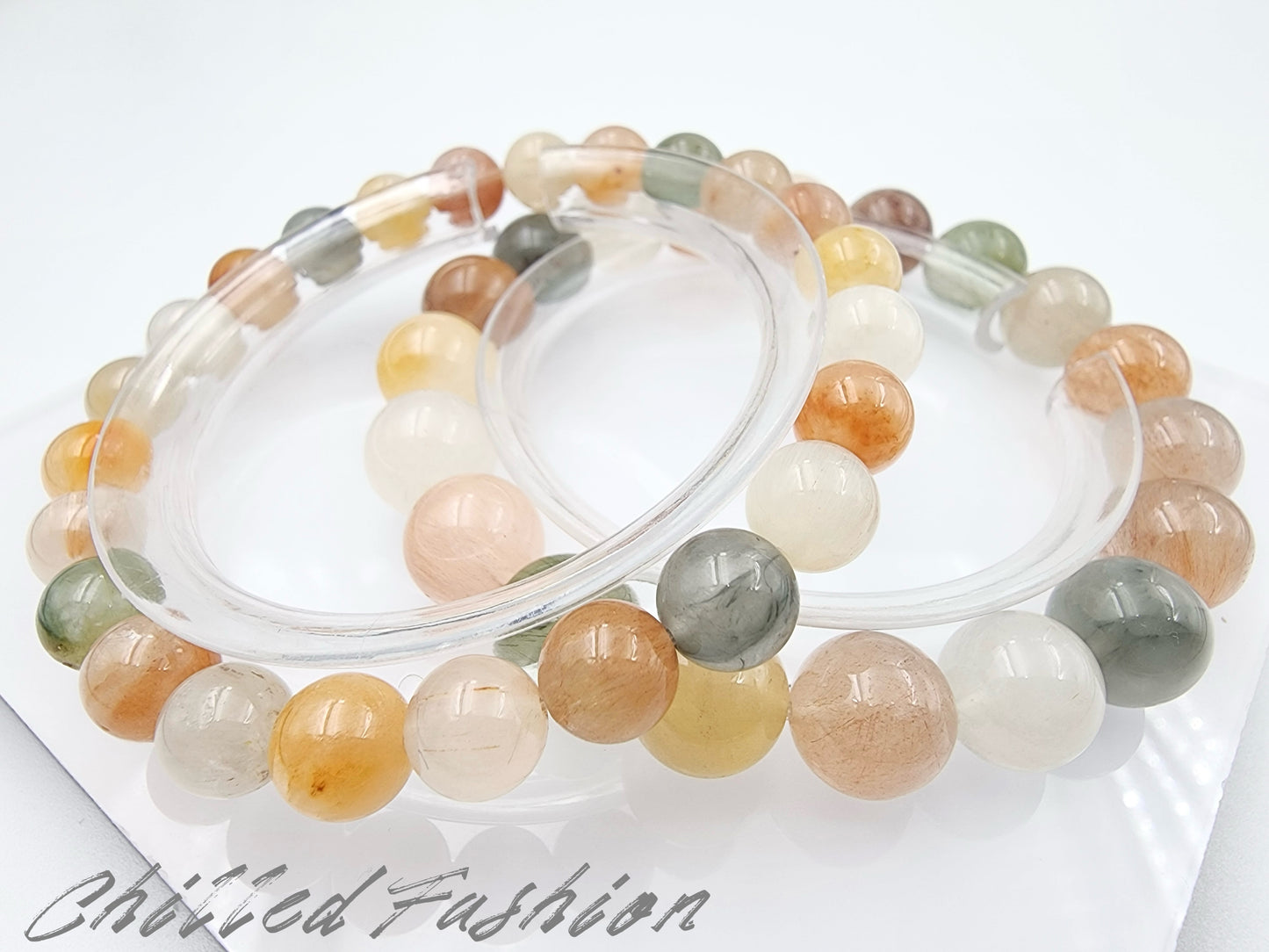 [Bracelet] Capture the Rainbow: Rabbit Hair Quartz 兔毛 Stacking Bracelet