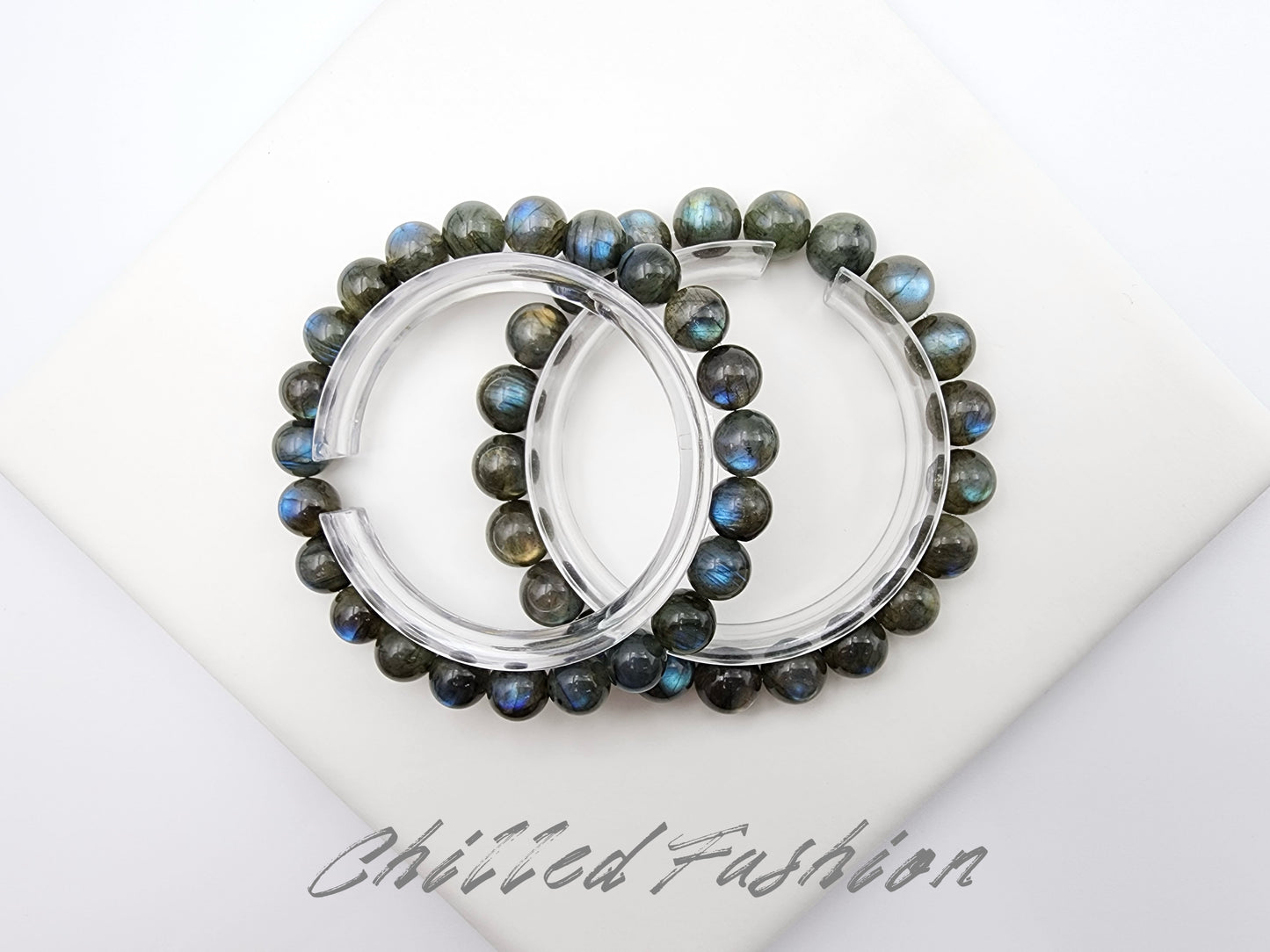 [Bracelet] Mystic Labradorite 拉长石 Round Bead Bracelet