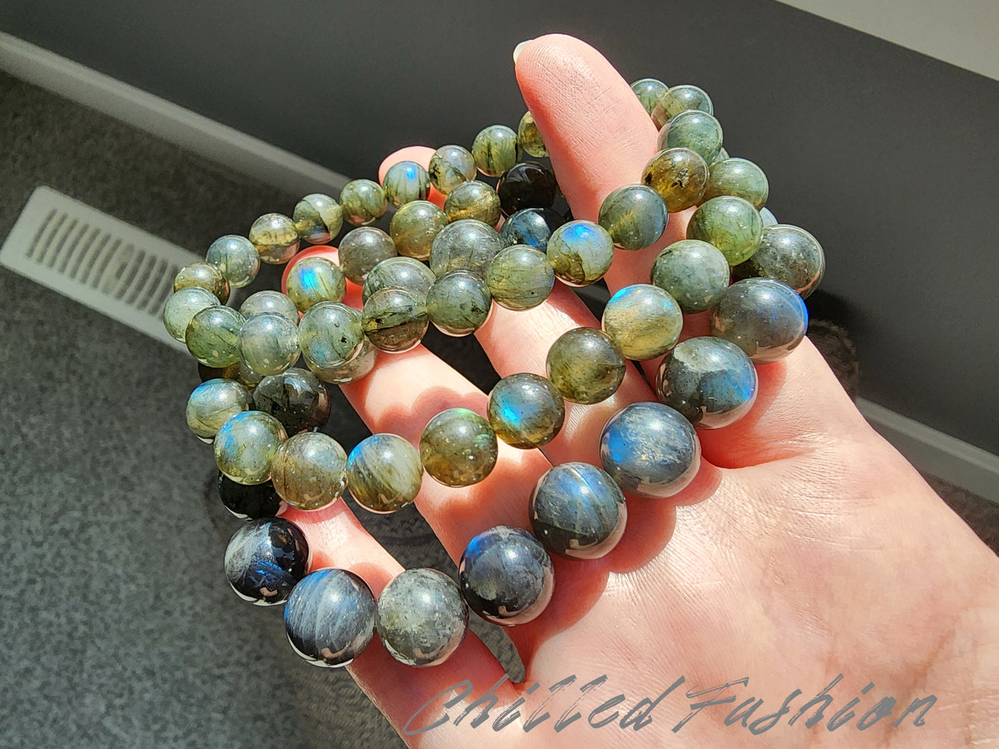 [Bracelet] Mystic Labradorite 拉长石 Round Bead Bracelet