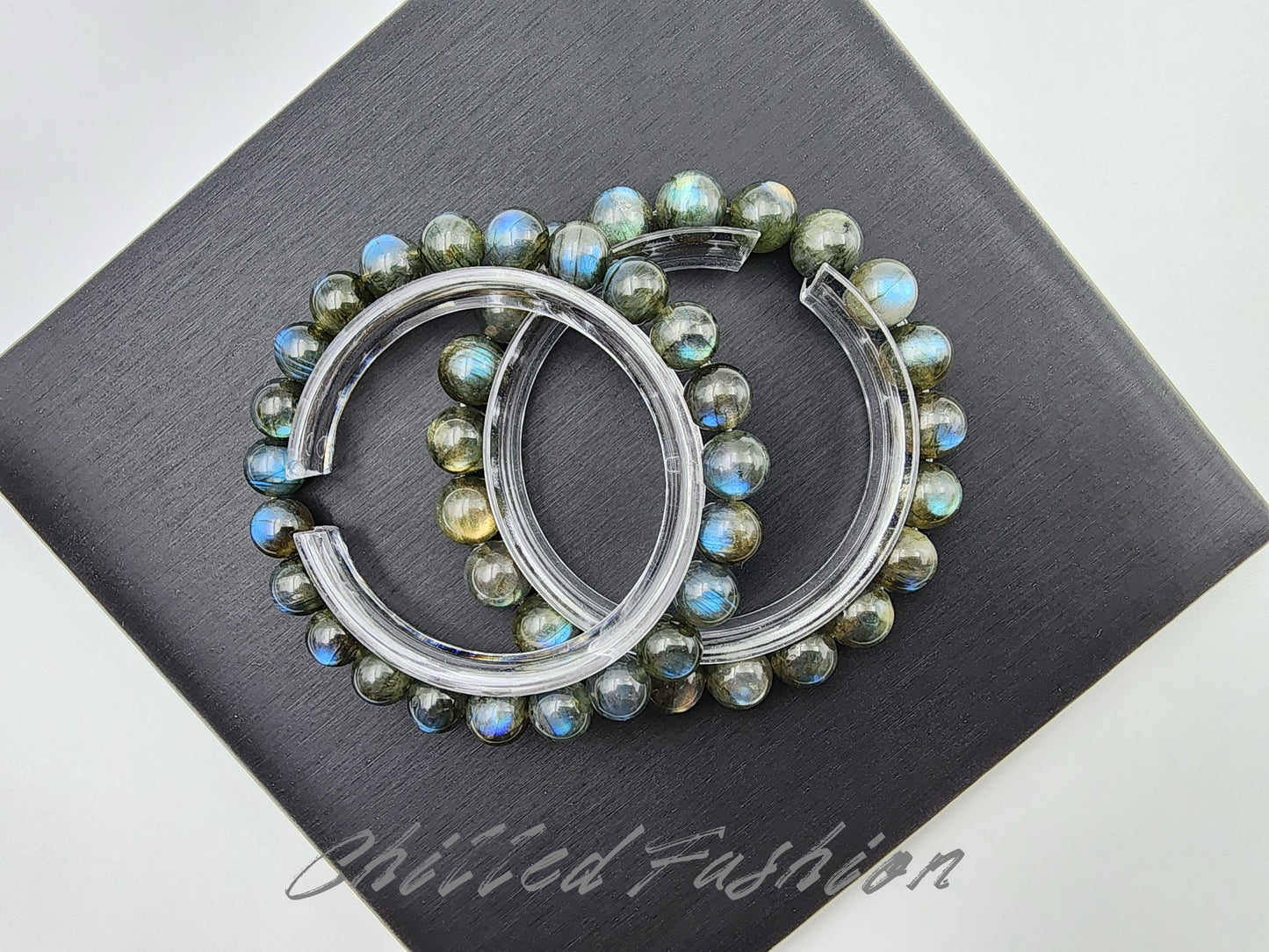 [Bracelet] Mystic Labradorite 拉长石 Round Bead Bracelet