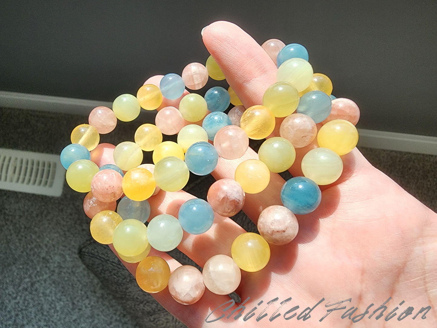 [Bracelet] 10mm Multicolored Calcite Bracelet