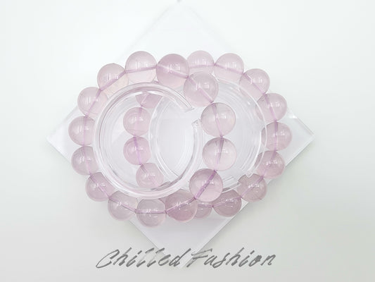 [Bracelet] Lavender-Tone Madagascar Rose Quartz Bracelet