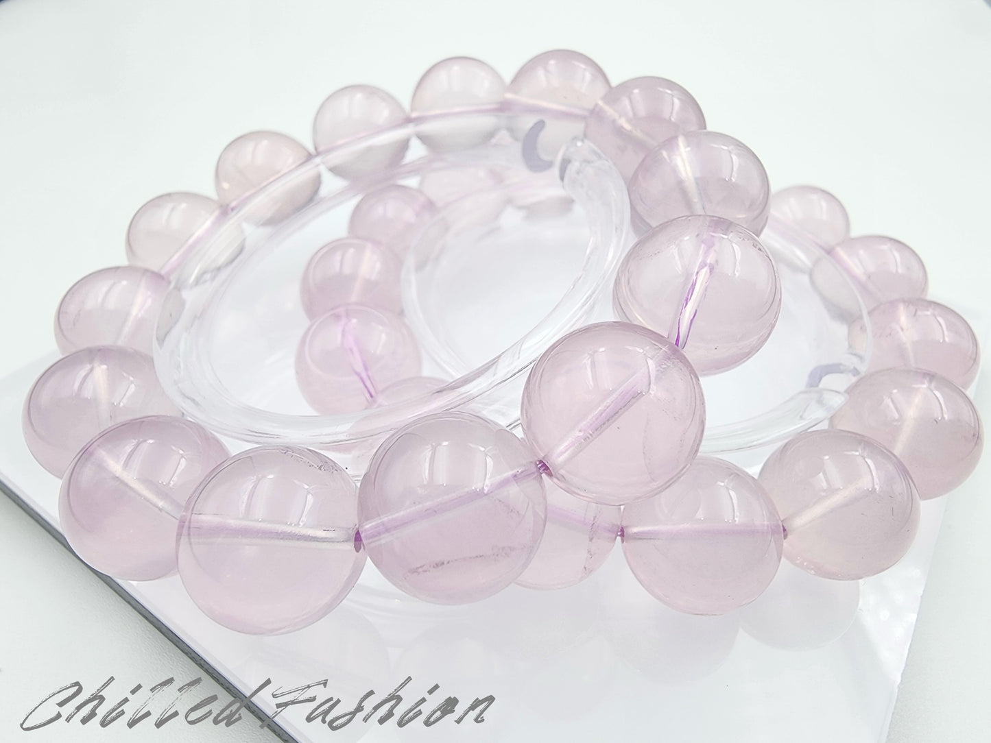 [Bracelet] Lavender-Tone Madagascar Rose Quartz Bracelet