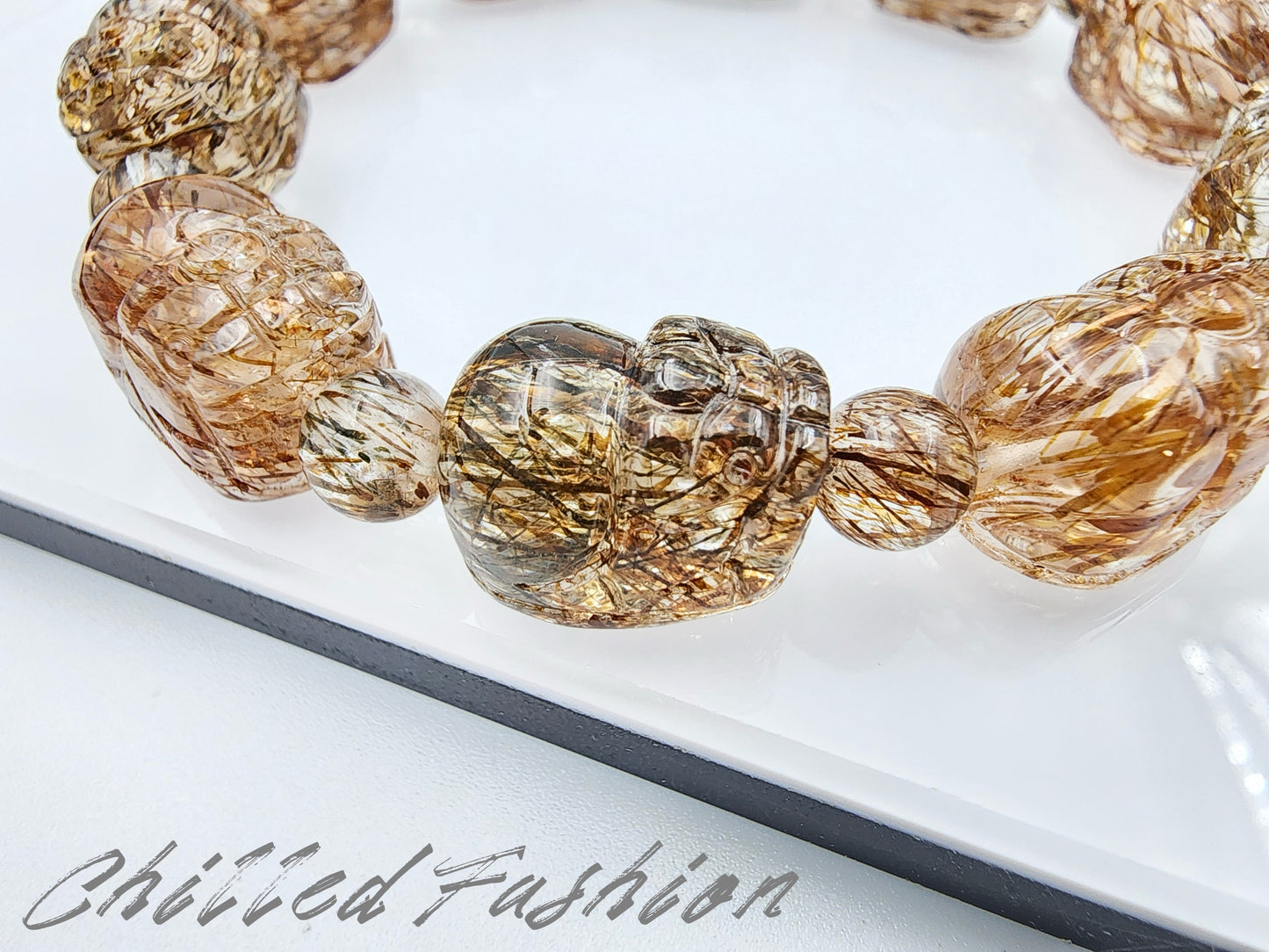 [Bracelet] Black Gold Rutilated Quartz Pixiu Bracelet for Wealth