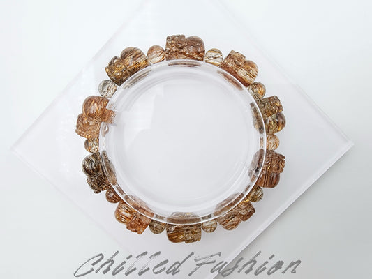 [Bracelet] Black Gold Rutilated Quartz Pixiu Bracelet for Wealth
