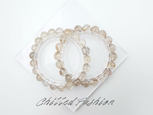 [Bracelet] Natural Rutilated Quartz Bracelet