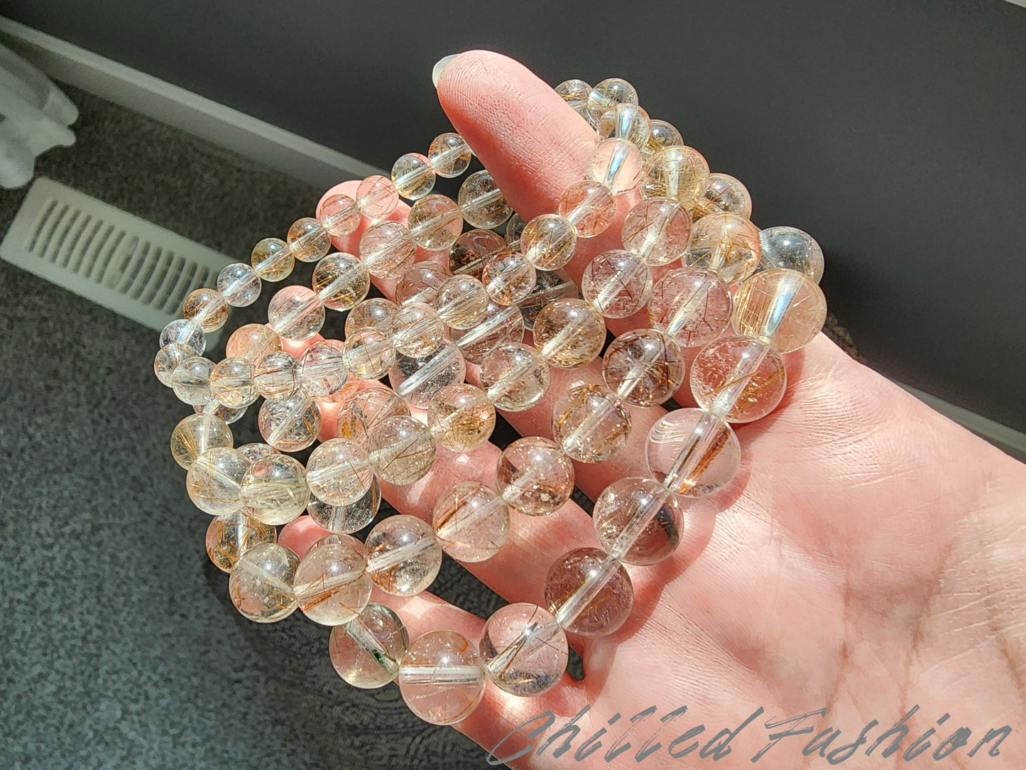 [Bracelet] Natural Rutilated Quartz Bracelet