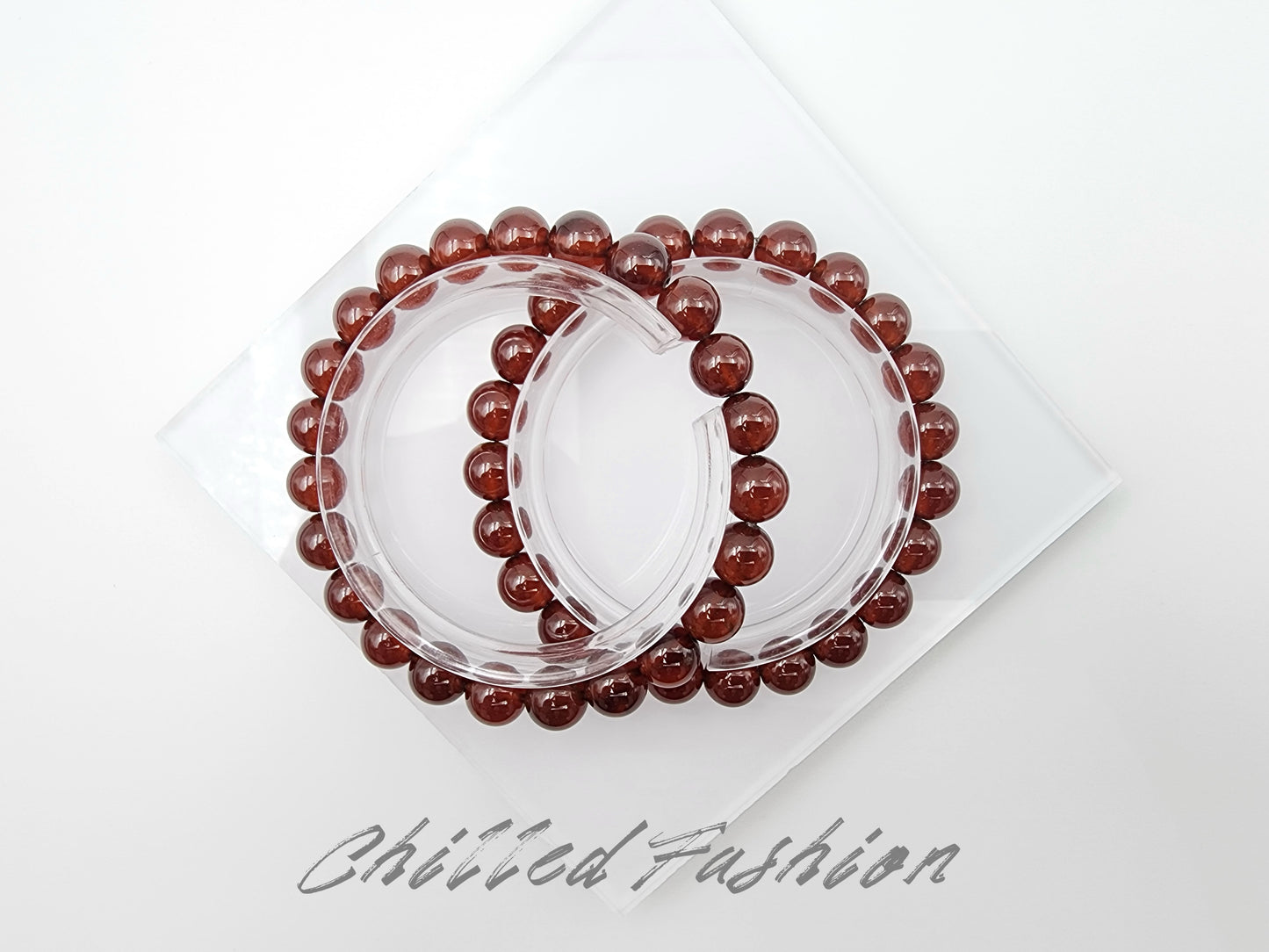 [Bracelet] 8mm Spessartine Garnet Bracelet