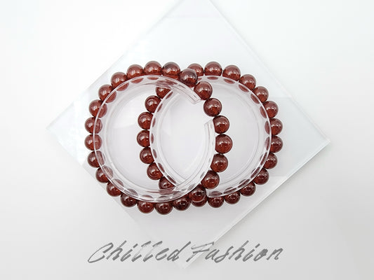 [Bracelet] 8mm Spessartine Garnet Bracelet