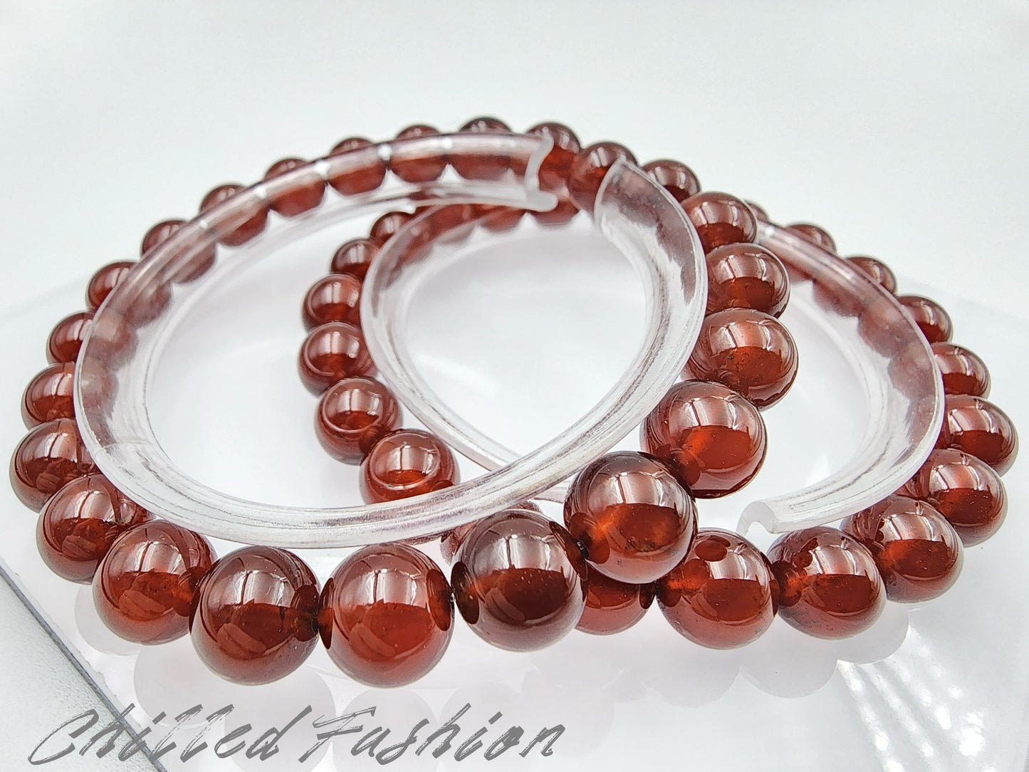 [Bracelet] 8mm Spessartine Garnet Bracelet