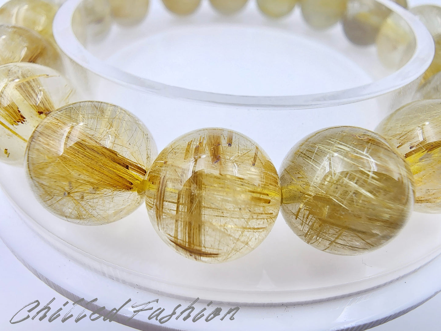 [Bracelet] 11mm Golden Rutilated Quartz Bracelet