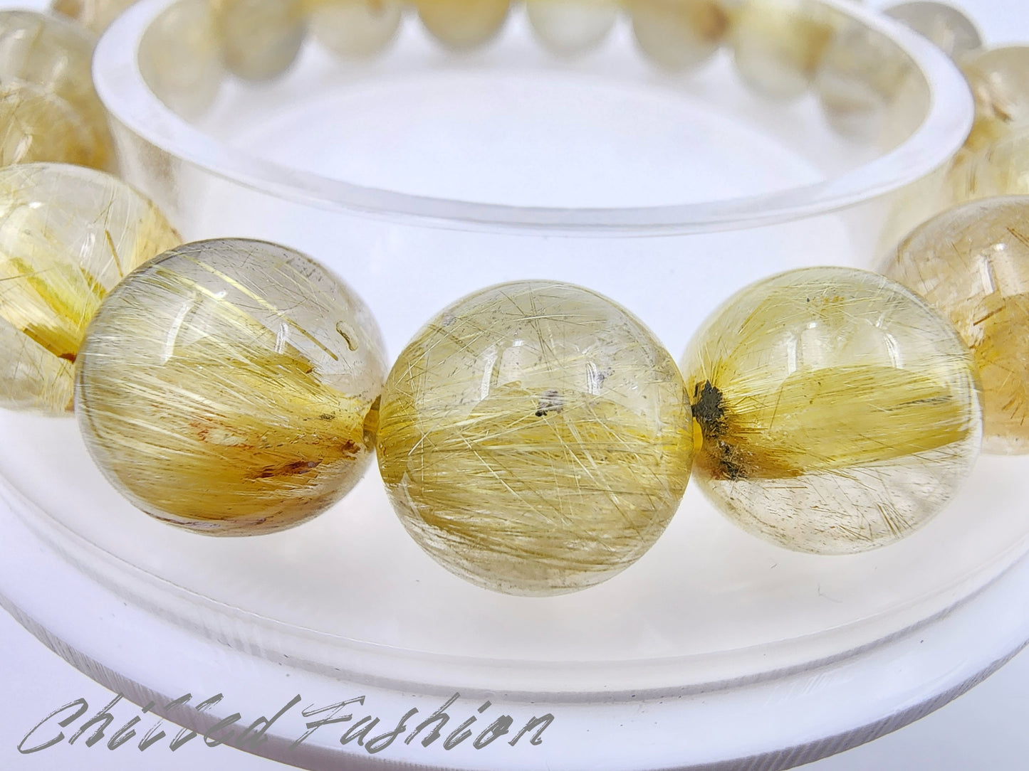 [Bracelet] 11mm Golden Rutilated Quartz Bracelet