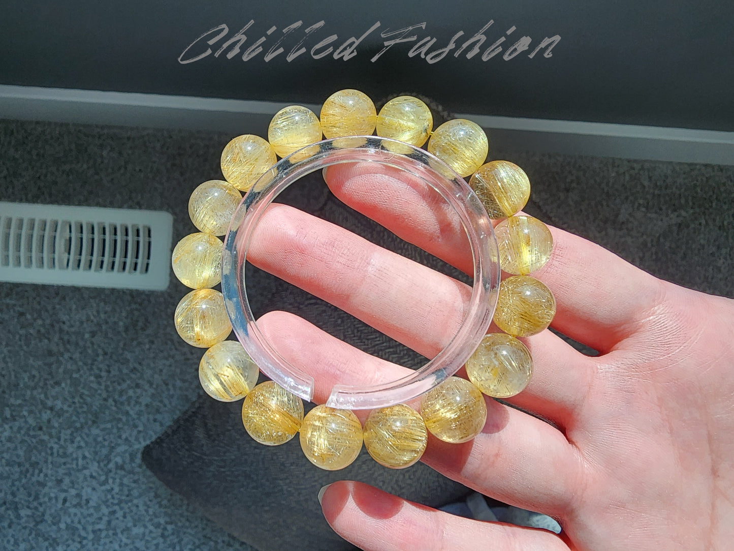 [Bracelet] 11mm Golden Rutilated Quartz Bracelet