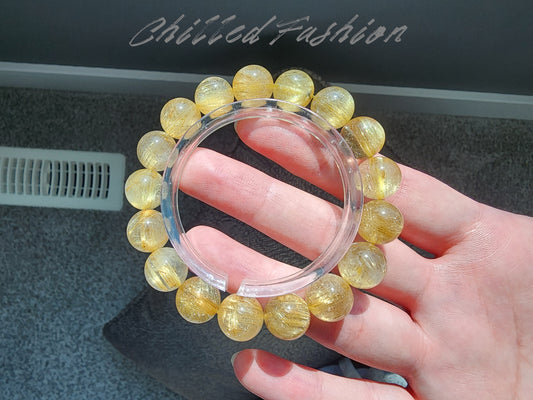 [Bracelet] 11mm Golden Rutilated Quartz Bracelet