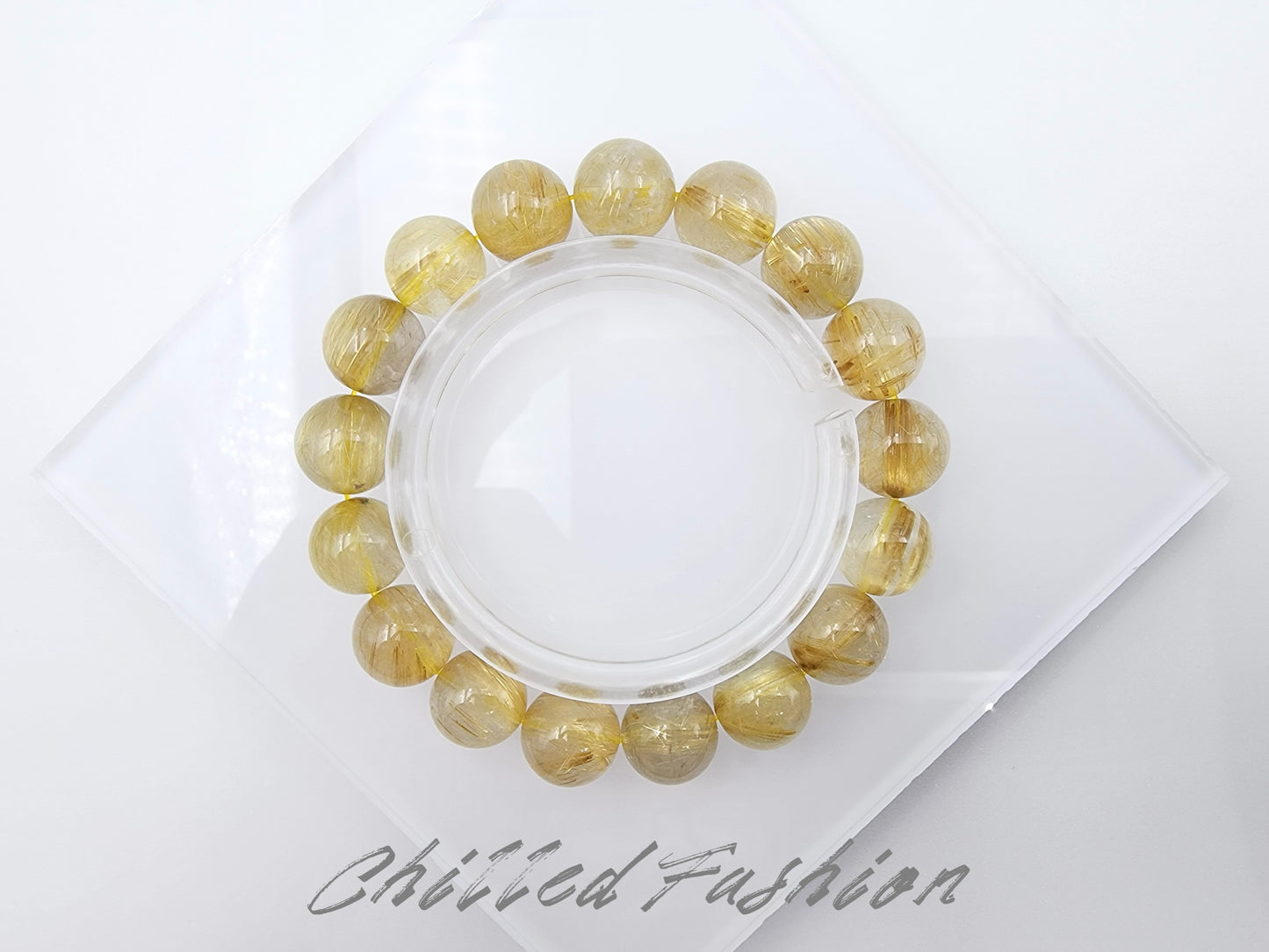 [Bracelet] 11mm Golden Rutilated Quartz Bracelet
