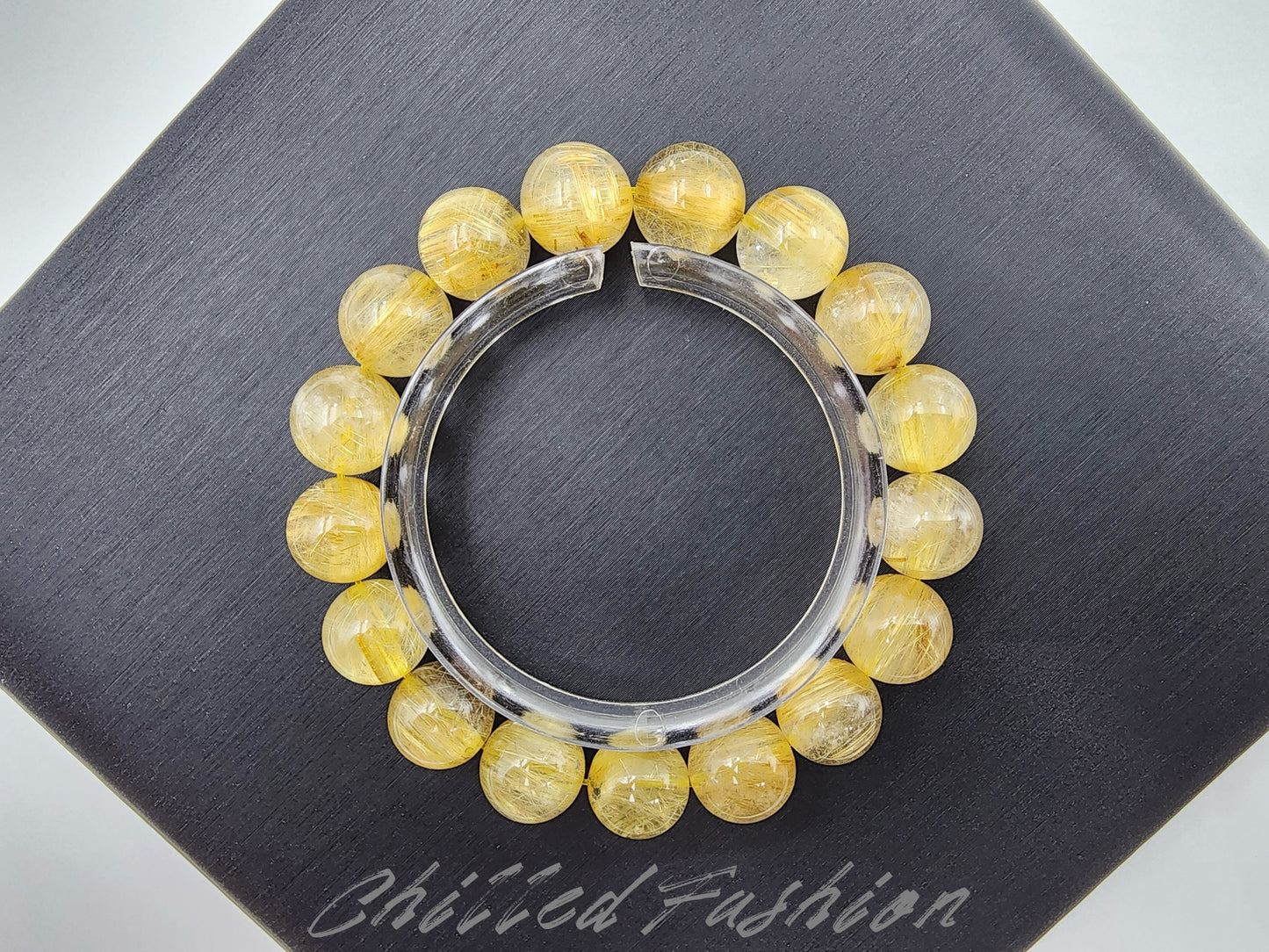 [Bracelet] 11mm Golden Rutilated Quartz Bracelet