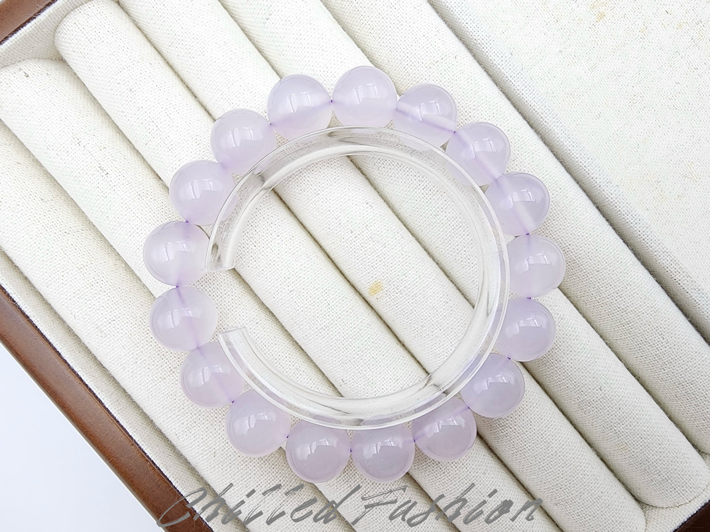 [Bracelet] 12mm Brazilian Purple Chalcedony Gemstone Bracelet