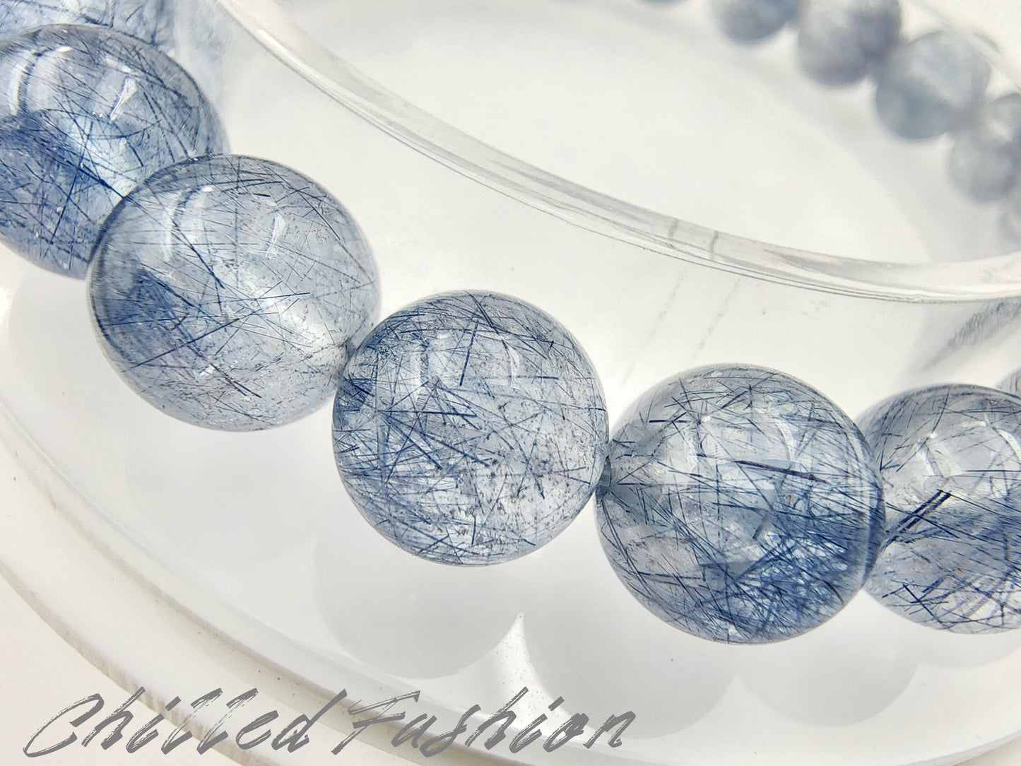 [Bracelet] 9mm Blue Rabbit Hair Quartz Bracelet