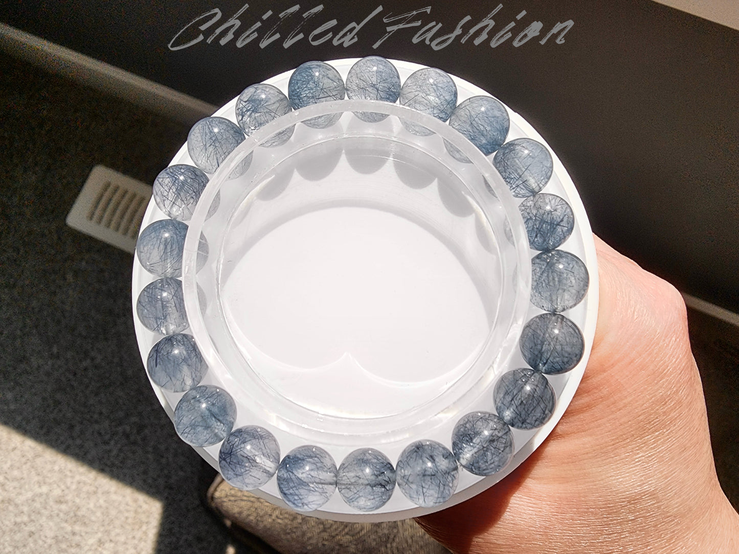 [Bracelet] 9mm Blue Rabbit Hair Quartz Bracelet